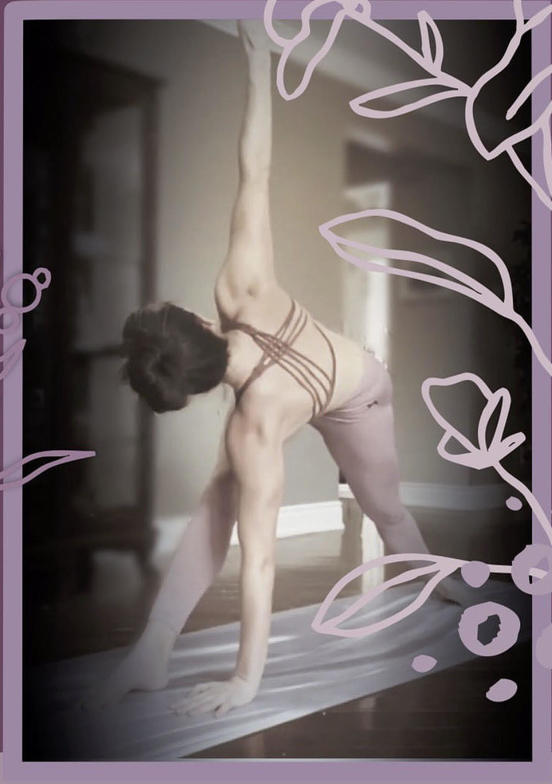 purple yoga pose